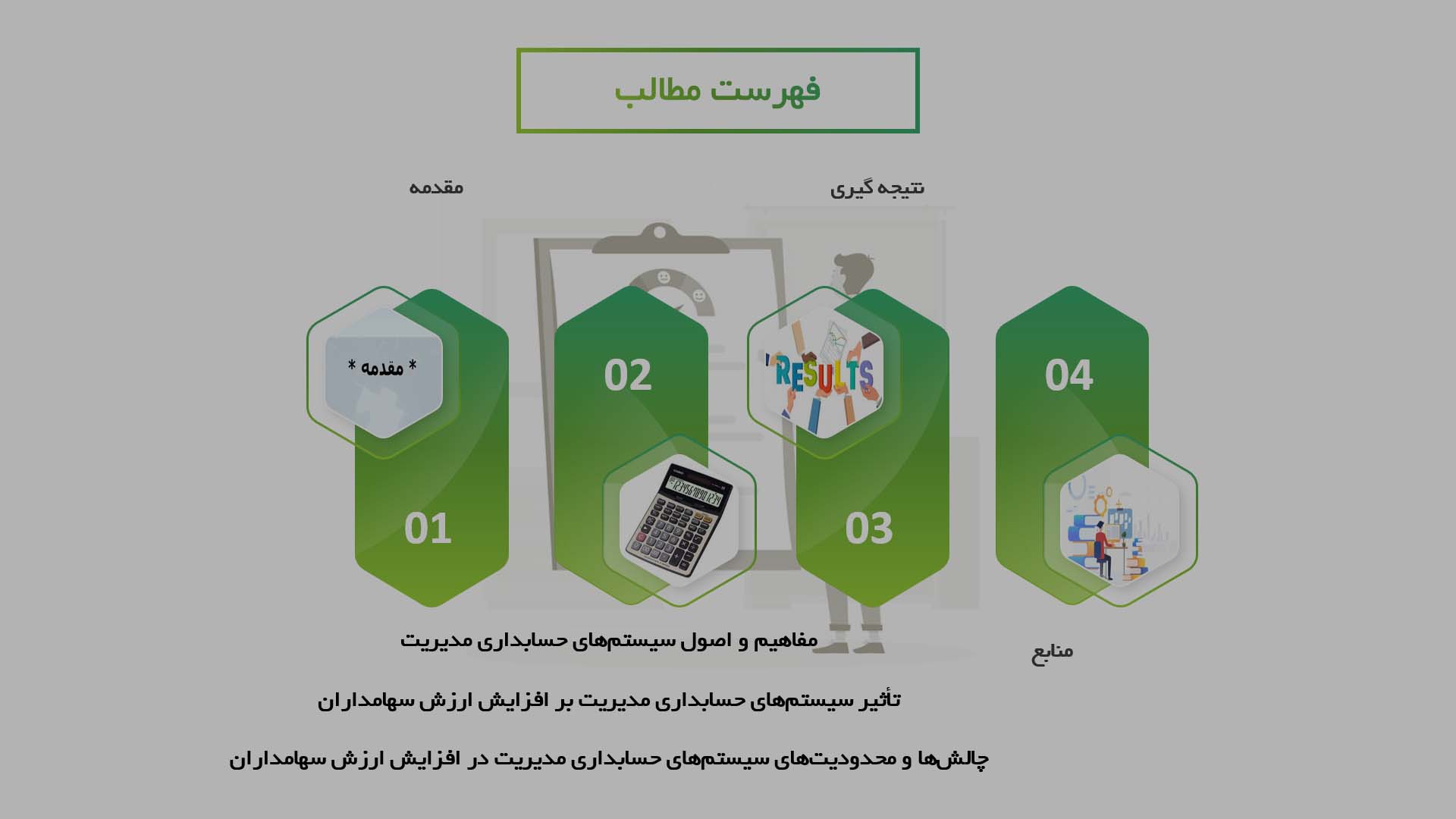 پاورپوینت در مورد تأثیر سیستم‌های حسابداری مدیریت بر افزایش ارزش سهامداران